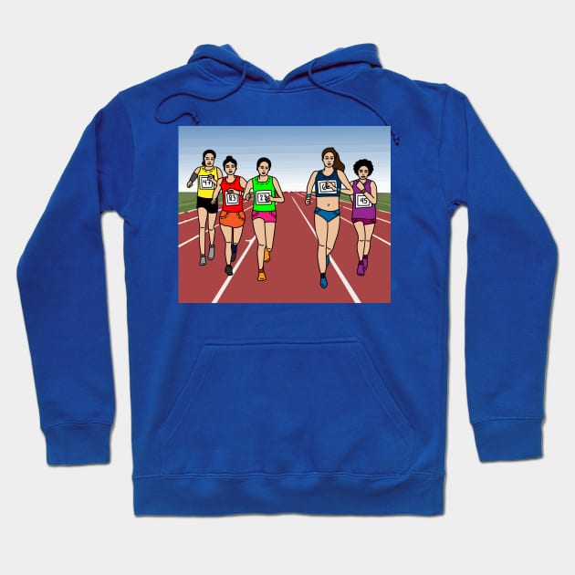 Jogging Marathon Runners And Train Hoodie by flofin